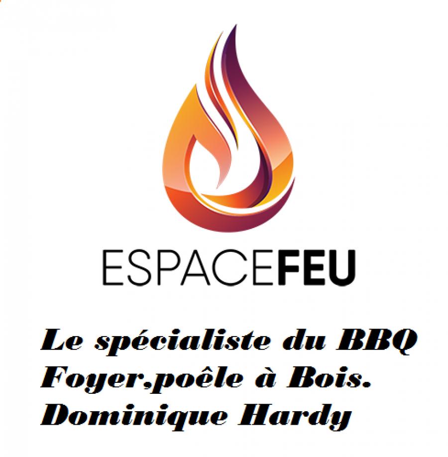 Foyer, poêle à bois, Barbecue, Espace feu Québec. Logo